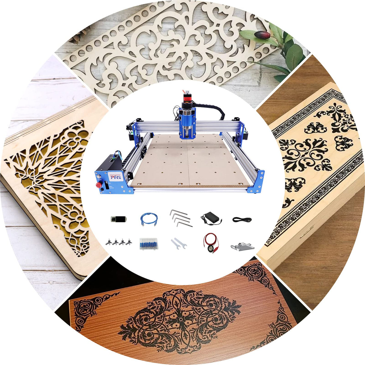CNC Router Machine Kit 4040 CNC Engraving Machine 3 Axis Wood Carving Milling Machine 100W Milling Cutting Engraving Machine for Engraving, Solid LIKARVA