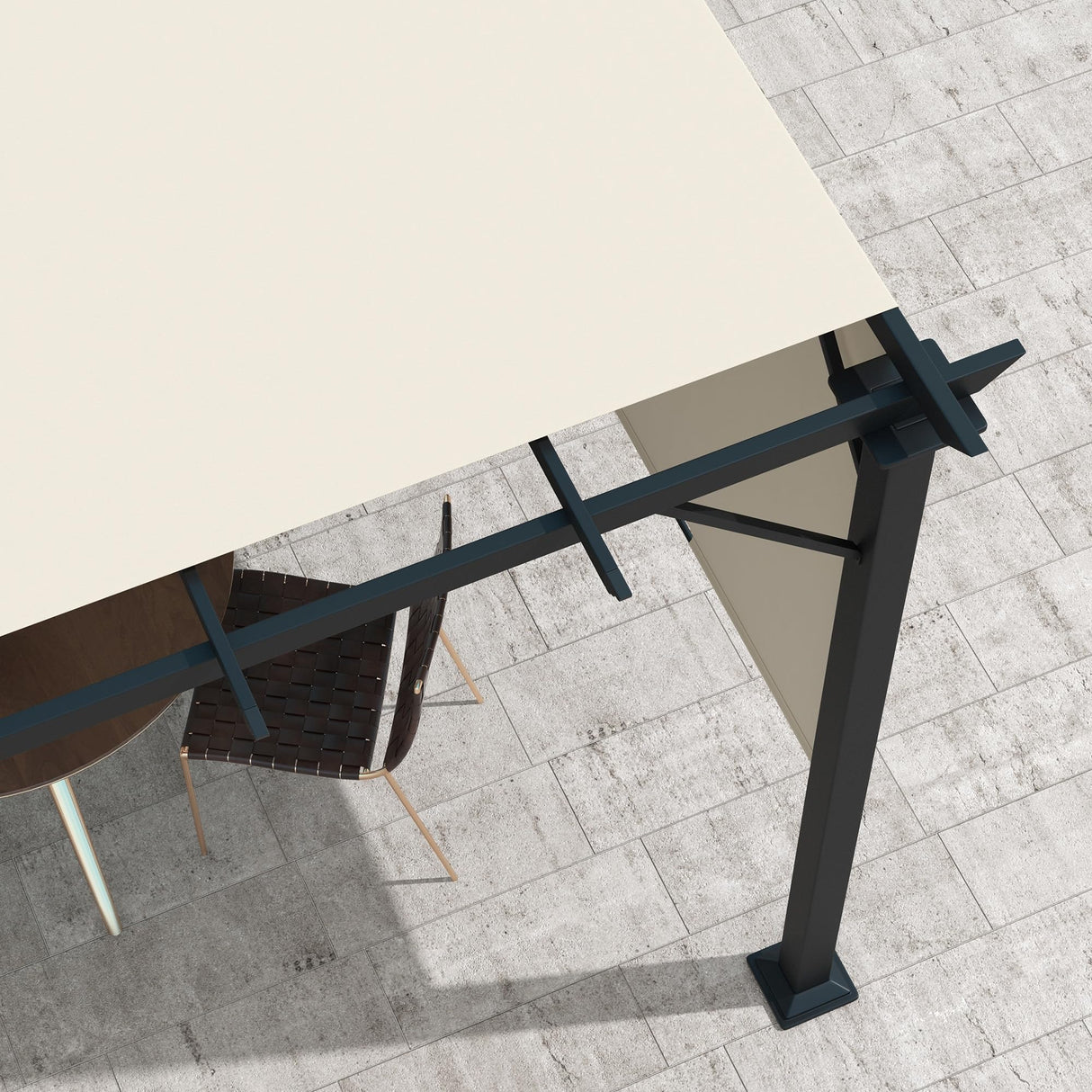 Outsunny 10' x 10' Retractable Pergola Canopy, Outdoor Gazebo with Sun Shade Canopy and Steel Frame, for Backyard, Garden, Patio, Deck, Beige Outsunny