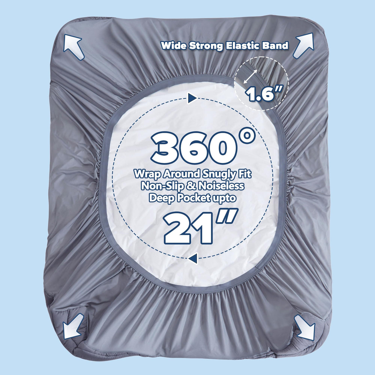 ELVEN HOME Twin Size Mattress Pad for Pain Relief, Pillow Top Cooling Twin Mattress Topper for Single Bed, Thick Fluffy Mattress Protector Cover Quilted Fitted Deep Pocket (39x75 inch, Grey) Elven Home