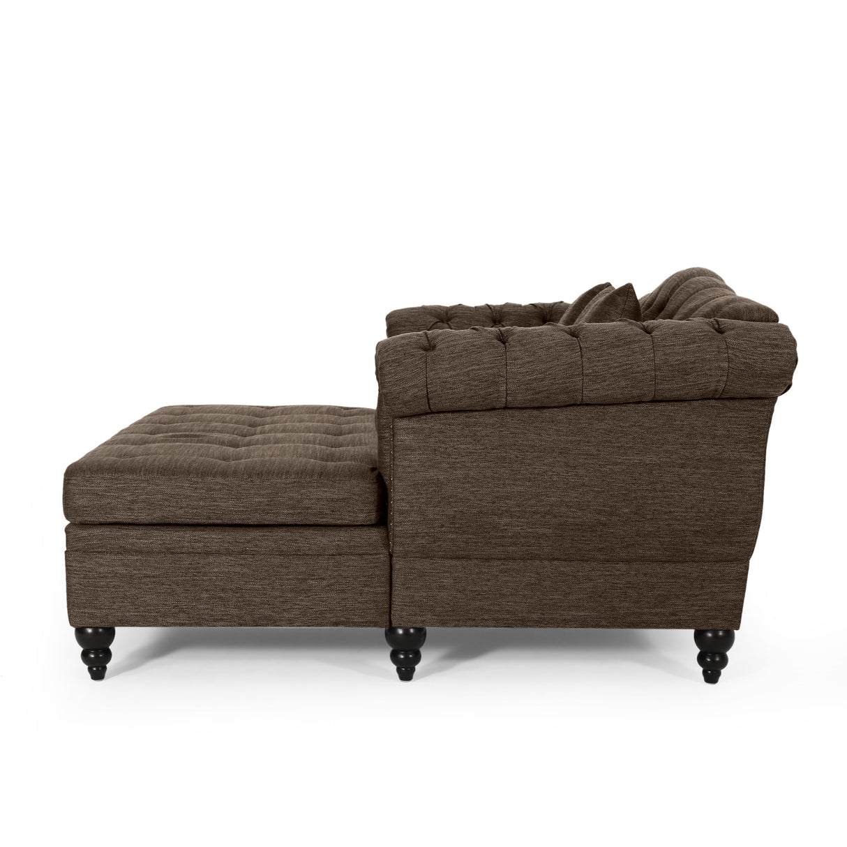 Christopher Knight Home Audrey 62.50" Oversized Lounge Chair, Tufted Loveseat Chaise, Scroll Armchair, Upholstered Loveseat Sofa Chair, Large Leisure Couch Bed, Sleeper Sofa for Living Room, Brown Christopher Knight Home