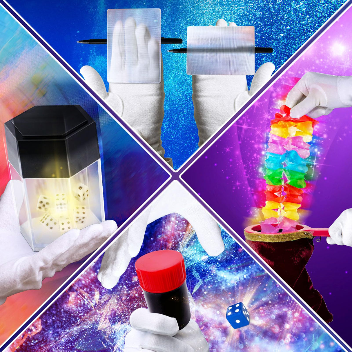 PATIFEED Kids Magic Kit, Magician Costume for Pretend Play, Magic Set with Instructions for Each Trick for Kids Ages 6 7 8 9 10 11 12 PATIFEED