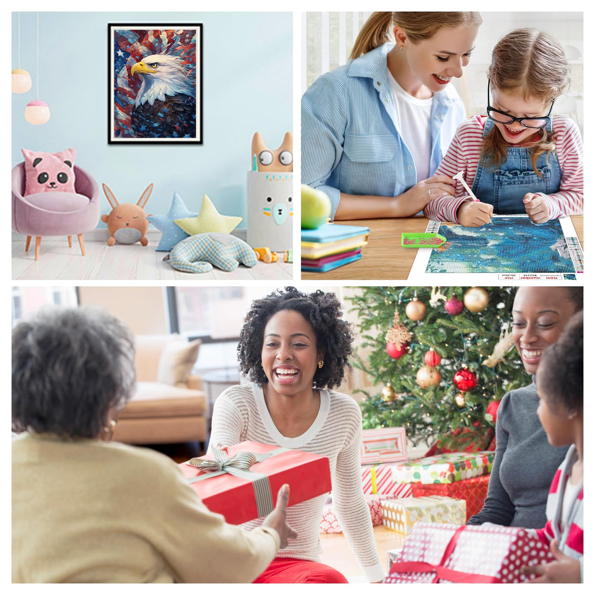 Reofrey DIY Diamond Art Kits for Adults Guitar, Landscape Full Drill Round Rhinestone Diamond Painting Kits, Cross Stitch Embroidery Canvas for Crafts Home Wall Decor 30x40cm Reofrey