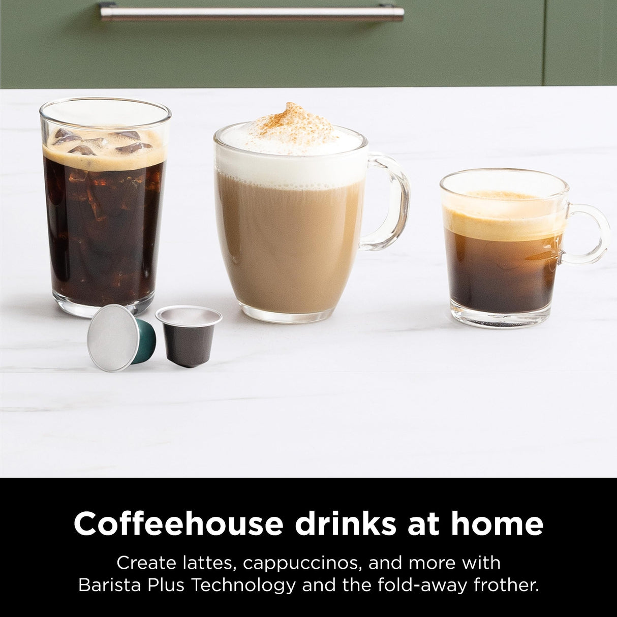 Ninja Espresso & Coffee Maker & Barista System, 3 Espresso Brew Styles, Single-Serve Coffee & Nespresso Capsule Compatible, Built-in Frother, Espresso, Cappuccino & Latte Maker, Black, CFN601 Ninja