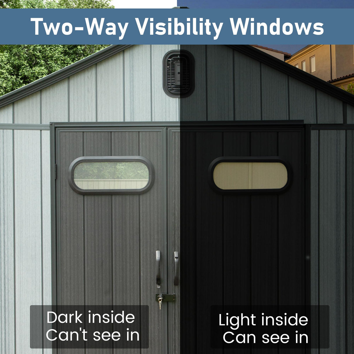 Domi 5x3 FT Outdoor Resin Storage Shed, All-Weather Double-Wall Storage Building for Backyard, Garden, Lawn Tools, Mower, Bike & Pool Equipment, Lockable Doors, Ventilated Roof, Grey domi outdoor living