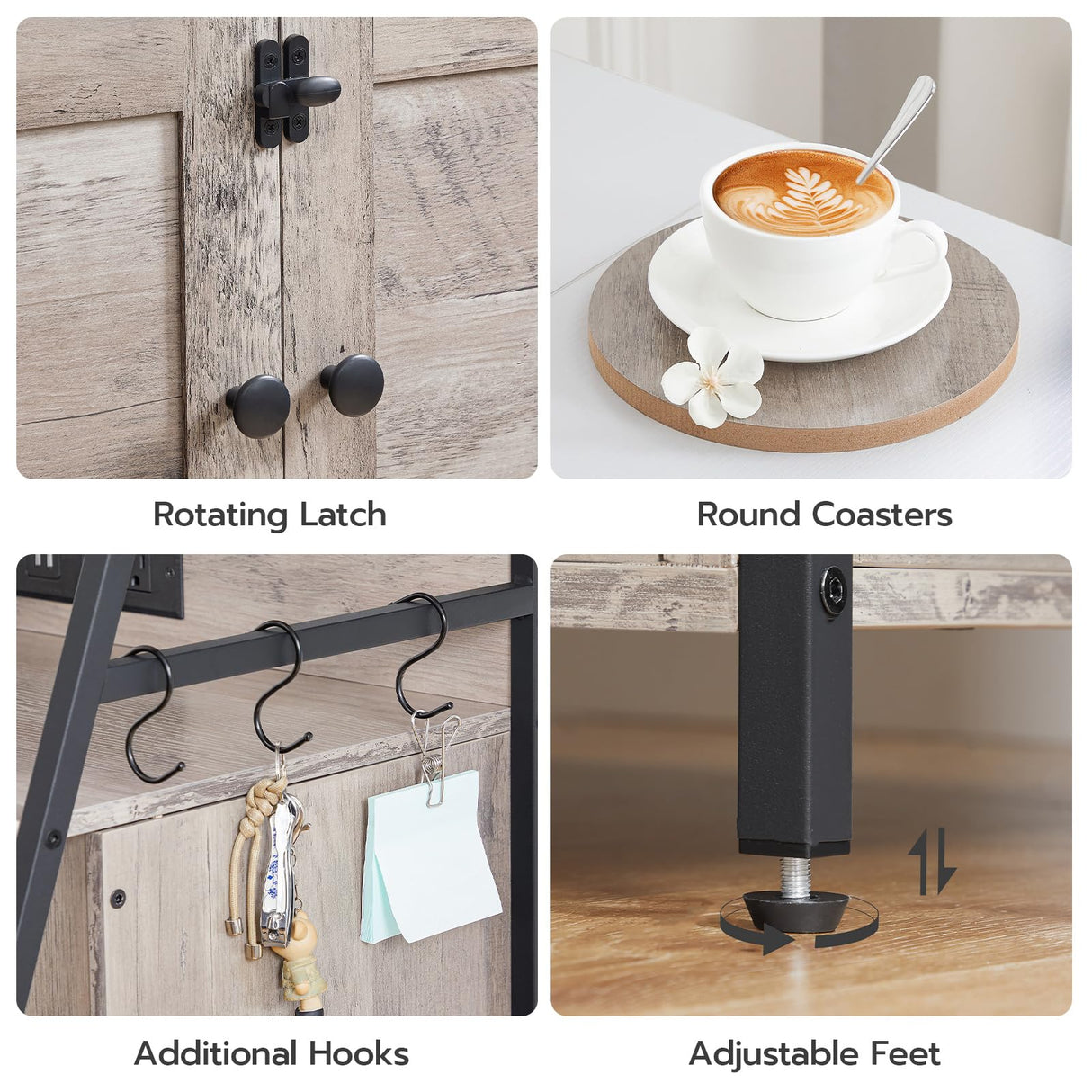 HOOBRO Litter Box Enclosure with 2 Storage Shelves, Tall Cat Litter Box Furniture Hidden with Charging Station, Indoor Cat Furniture with Cat House and Plush Mat, Greige BG70UMW01 HOOBRO