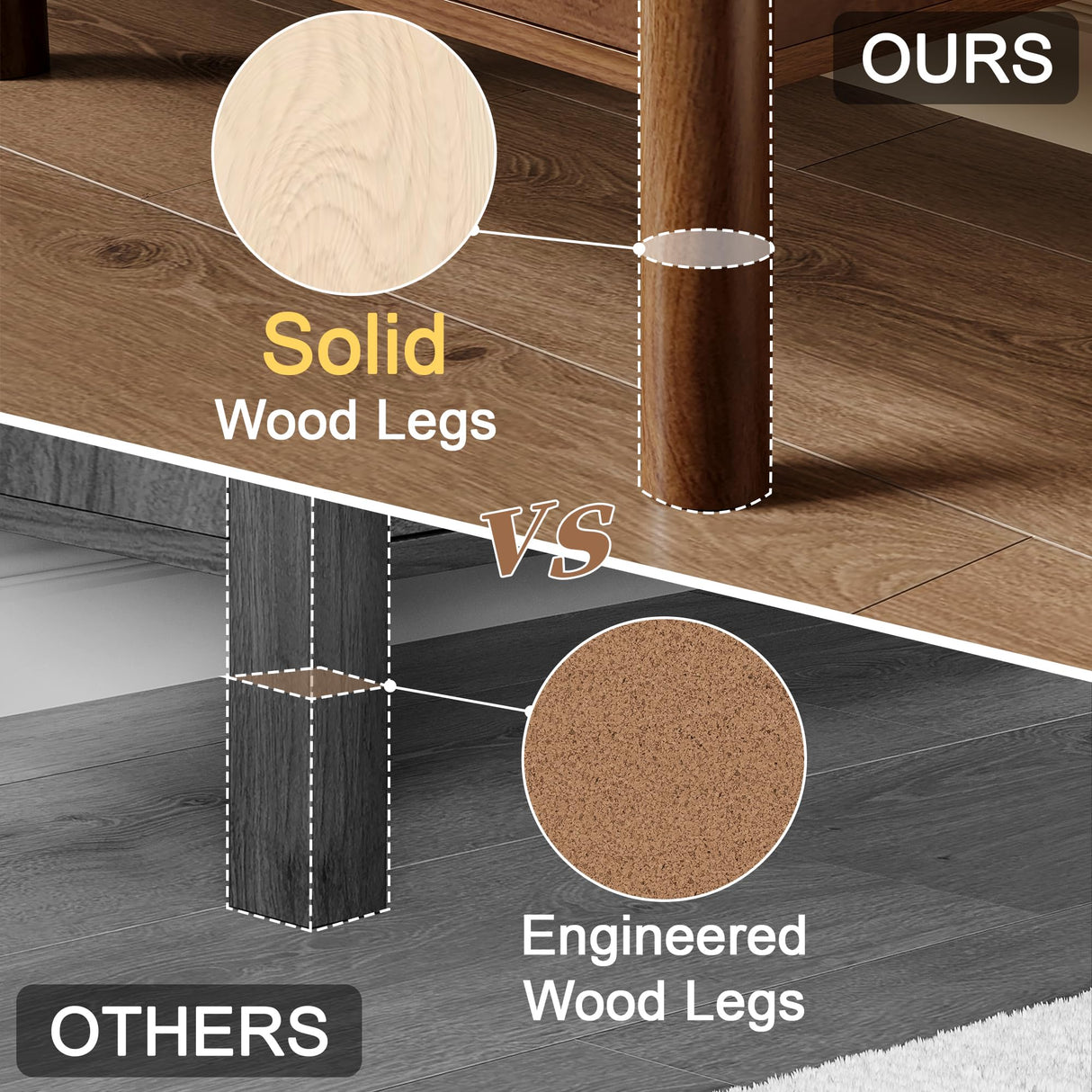 CHUWELL Walnut Dresser for Bedroom, 63" Wide Mid Century Modern Chest of Drawers with 9 Large Storage Space and 4 Solid Wood Cylindrical Legs, 9 Drawer Large Dresser for Bedroom(Walnut) CHUWELL