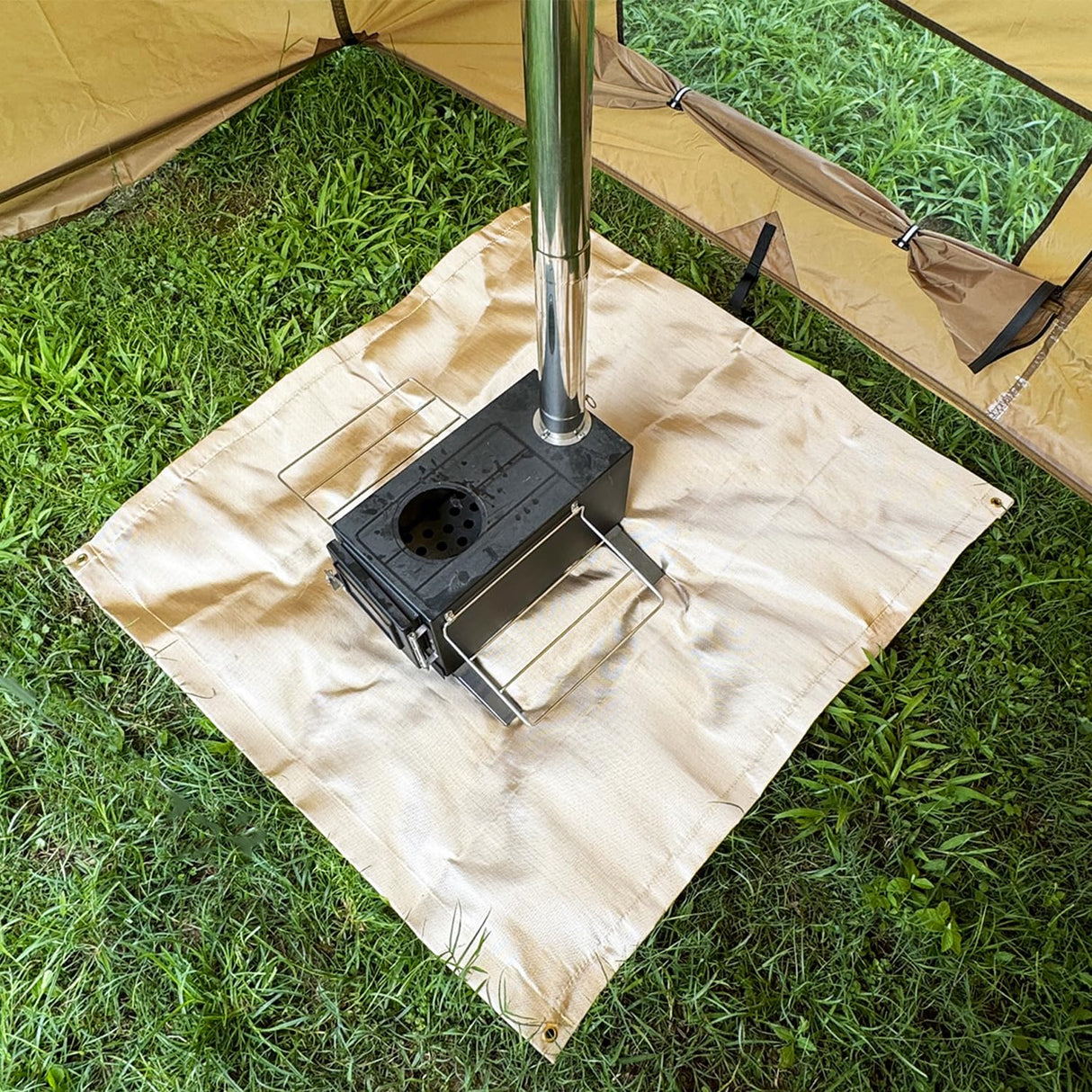 SOLOWILDER Fire Pit Mat 40" Wood Stove Under Grill Mat for Deck BBQ Fireproof Floor Tent Campsite Insulation Protection SoloWilder