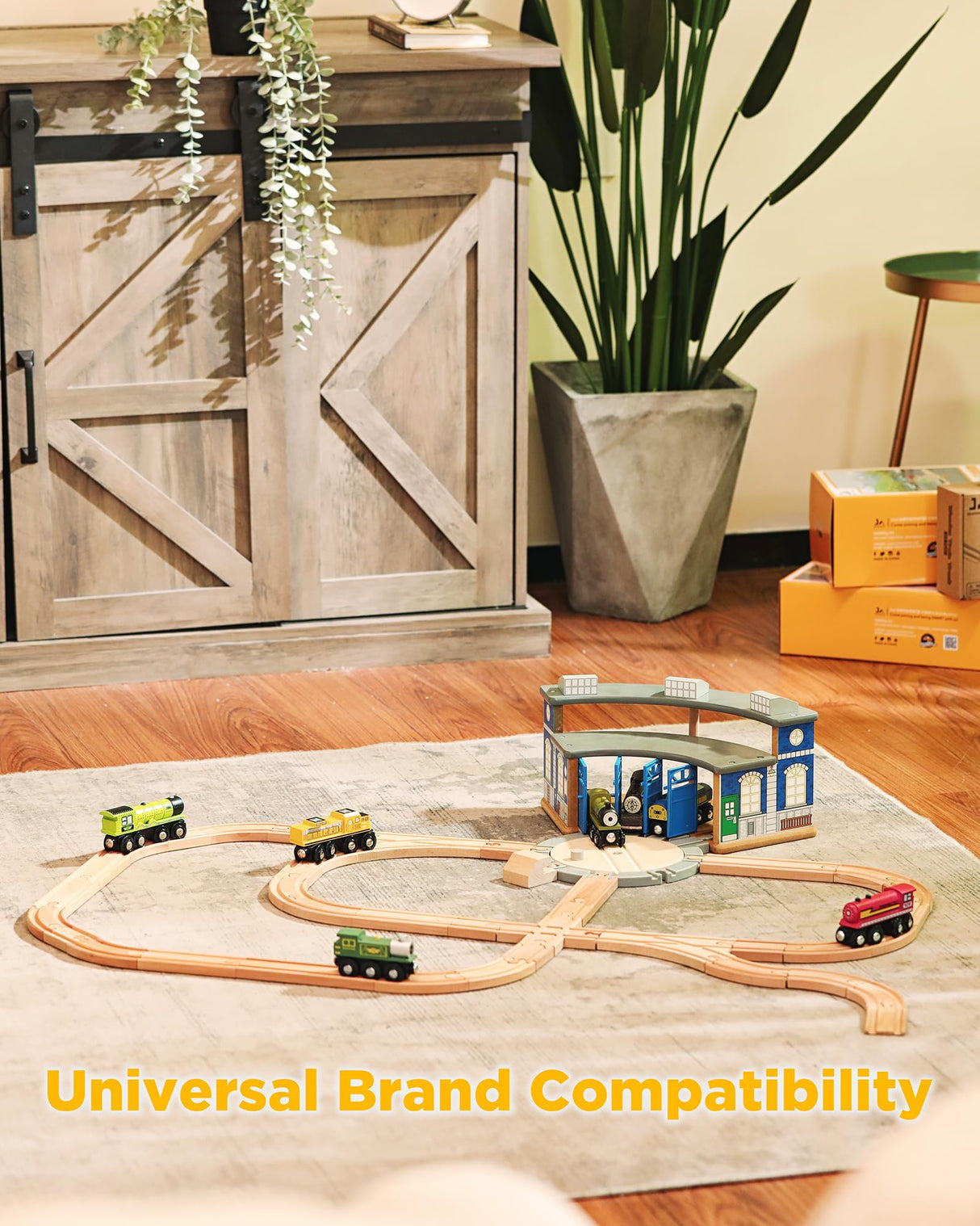 SainSmart Jr. Wooden Train Track 24pcs, Track Expansion Compatible with All Major Brands Toddler Railway Toy Train Set Boys Train Set 3+ SainSmart Jr.