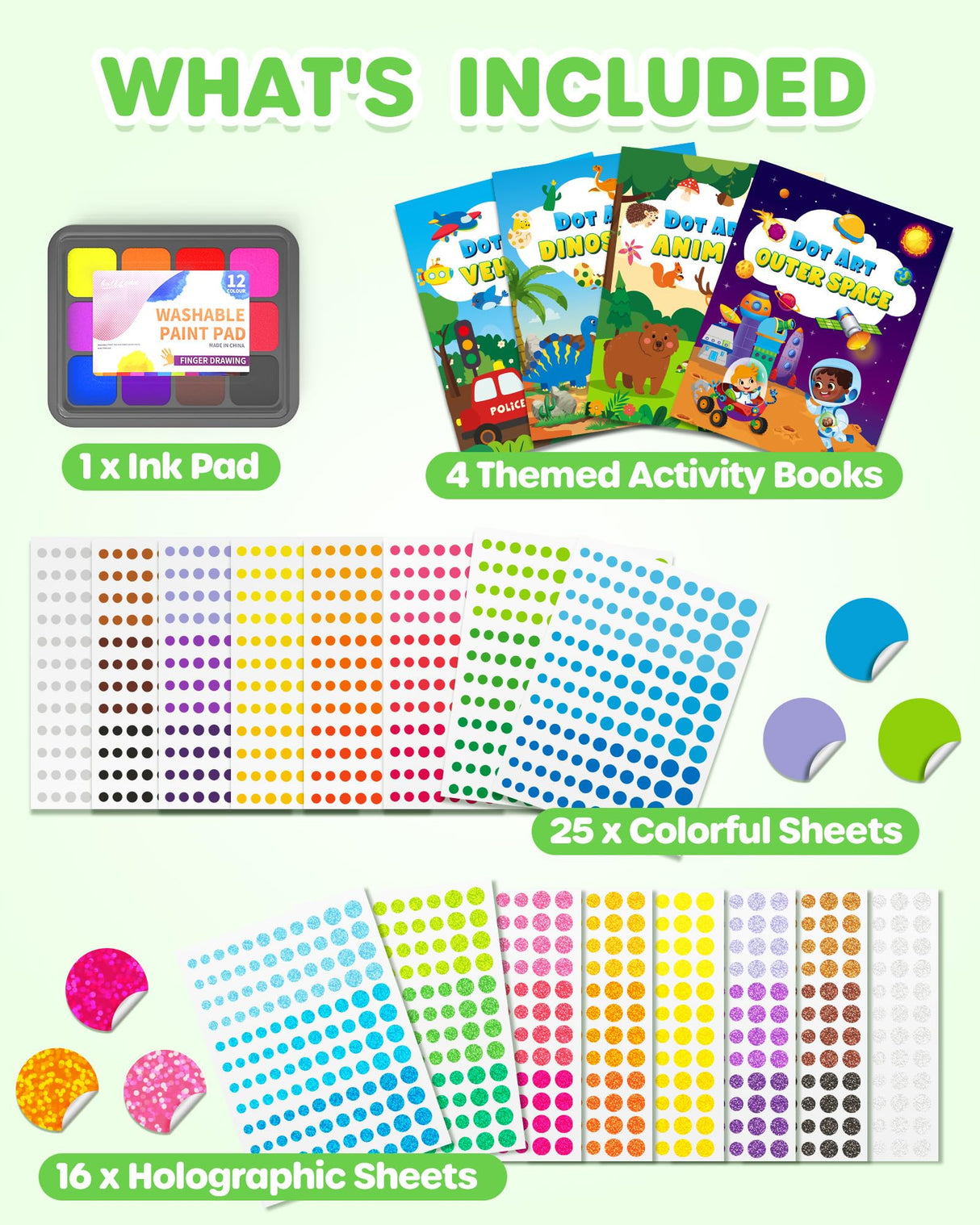 D-FantiX My Storybook Art Kit & Dot Art Sticker Activity Book with Ink Pad D-FantiX