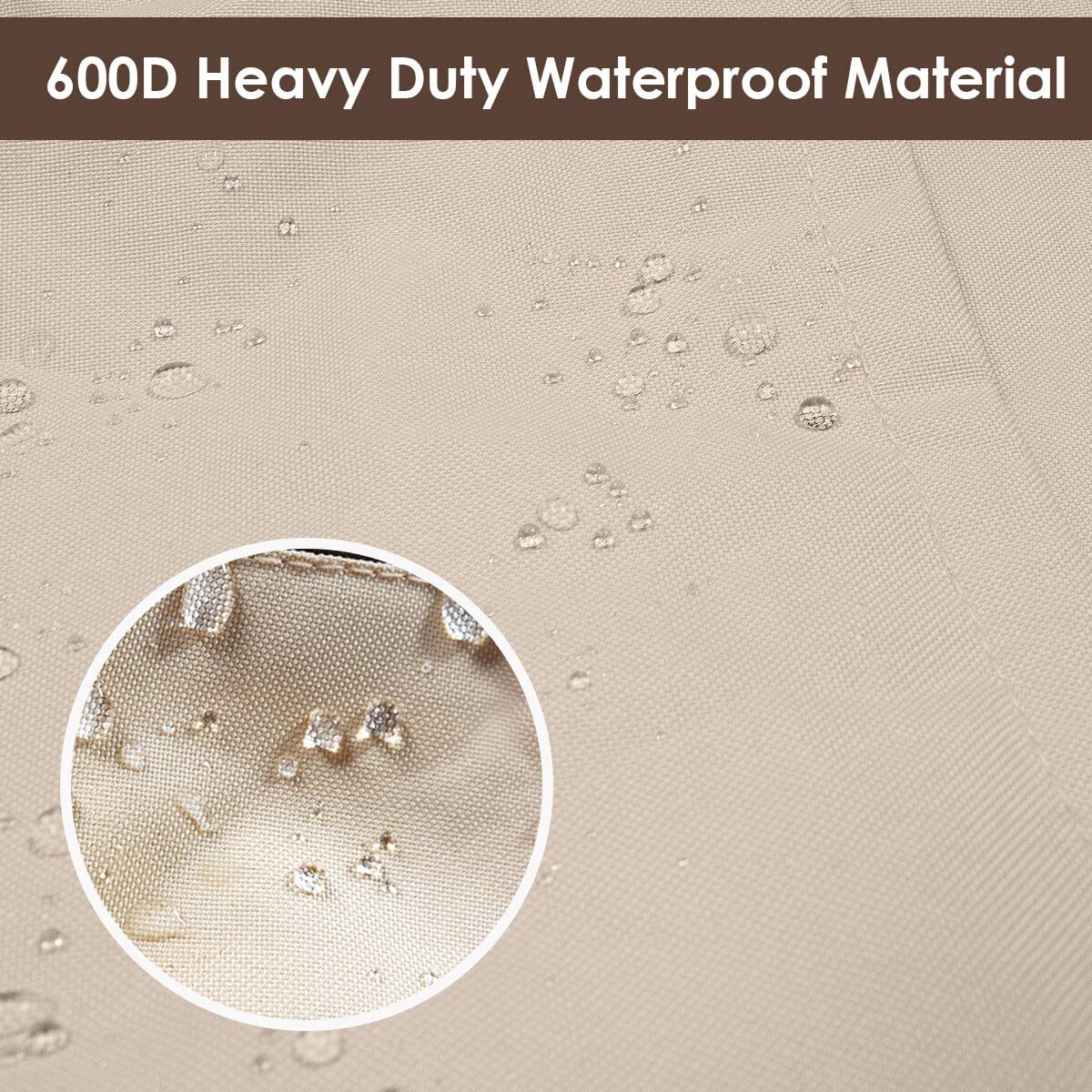 Vailge Heavy Duty Patio Sofa Cover, 100% Waterproof 3-Seater Outdoor Sofa Cover,Lawn Patio Furniture Covers with Air Vent and Handle,79" Wx 37" Dx 35" H,Beige&Brown Vailge