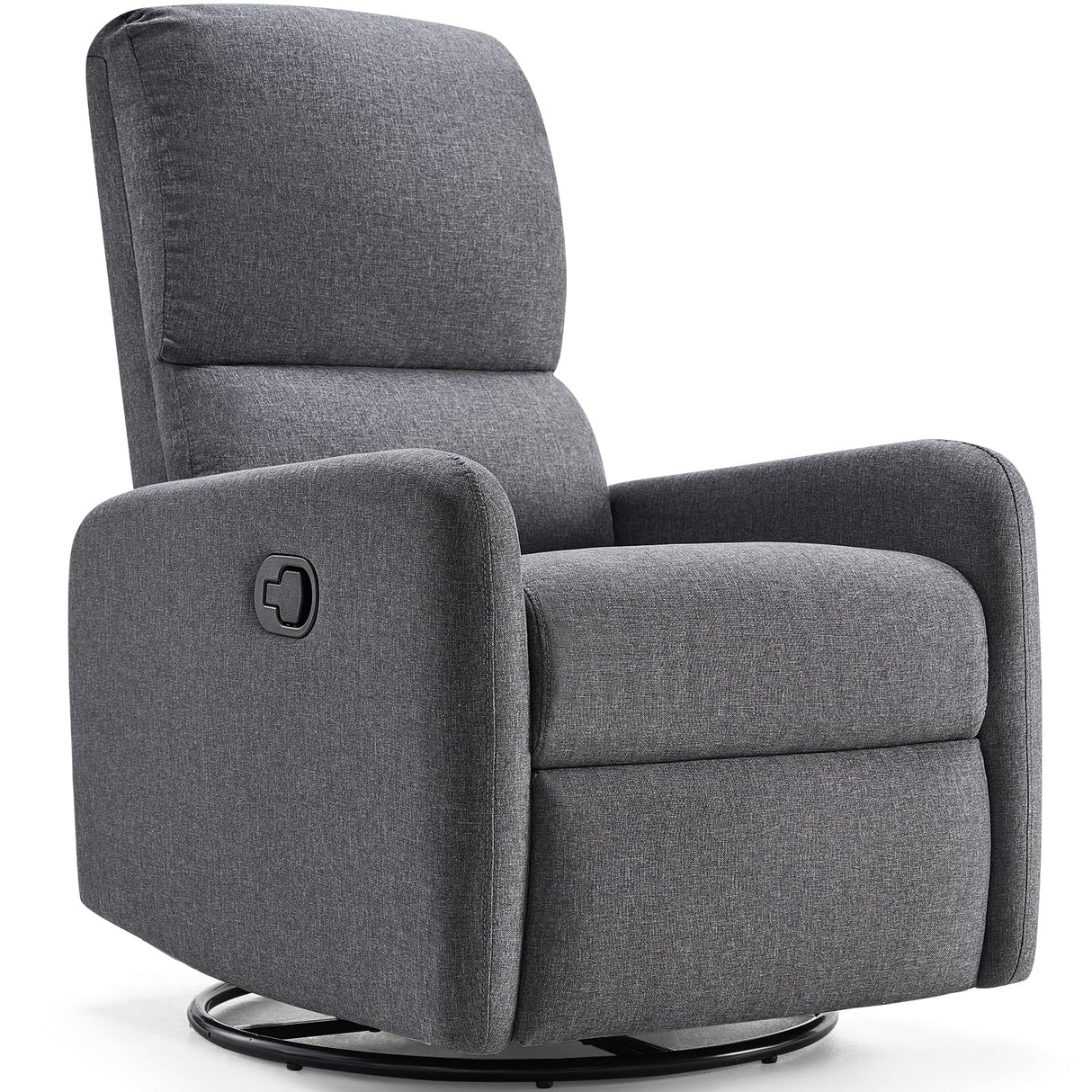 Jocisland Swivel Rocker Recliner Chair for Adults, Nursery Rocking Reclining with High Back, Small Glider for Small Spaces/Living Room/Bedroom/Nursing, Gray Linen Jocisland