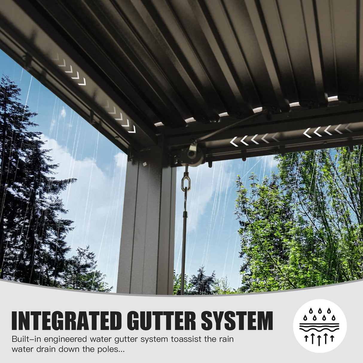 Domi Outdoor Louvered Pergola 12x16FT All Aluminum Structure,Patio Rainproof Pergola with Two Independently Adjustable Roof for Backyard Garden w/Curtains and Netting - Dark Brown domi outdoor living