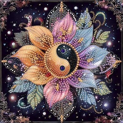 Flower Diamond Art Kits for Adults,5D Mandala Diamond Art for Beginners,DIY Diamond Painting Kit,Home Wall Decor Diamond Painting (11.8x11.8 Inch) 