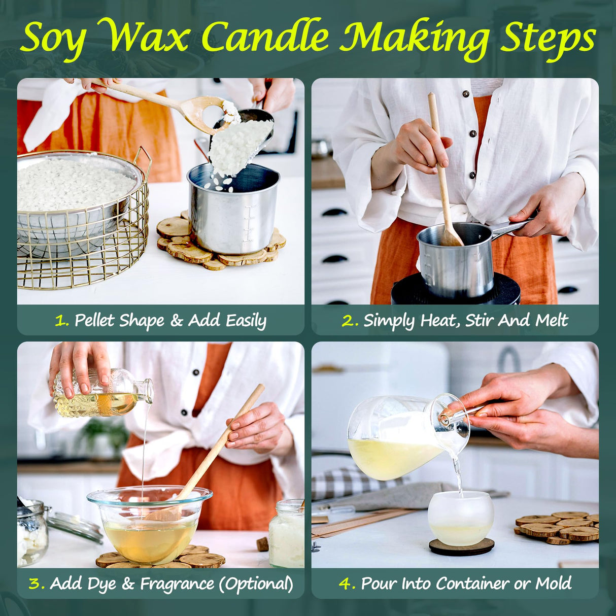 SWIGRANCE Soy Wax Pellets 5LBS / 2.27kg, Natural Soy Candle Wax Candle Making Supplies, for Making Pillars, Container and Molded Candles, Cire de SOJA SWIGRANCE