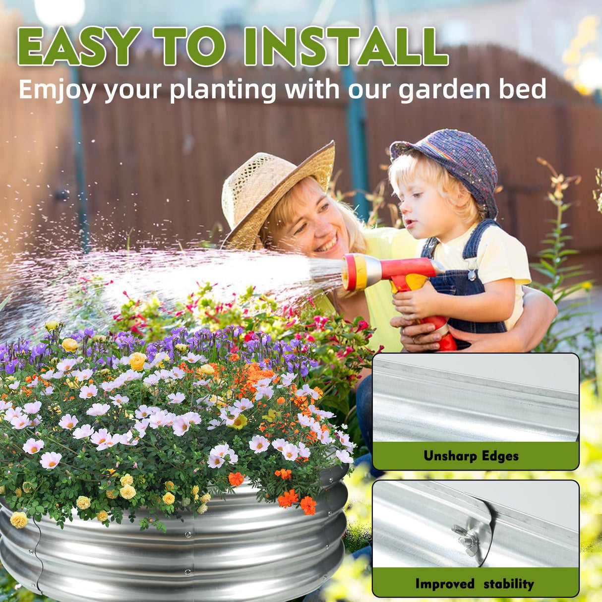 4FT Diameter Camp Fire Ring Pit, Large Round Galvanized Steel Fire Pit, Heavy Duty Steel Fire Pit Silver for Backyard, Camping, Bonfire (4x4x1FT) TBMLC