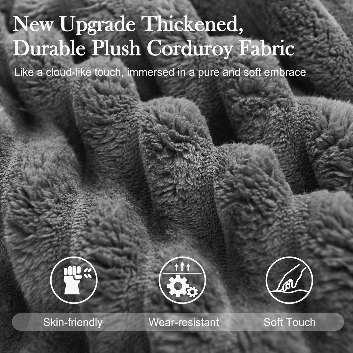 Kalafini 104'' Cloud Couch Loveseat, Oversized 4 Deep Seats Modular Sectional Sofa with Cup Holders & Storage, Plush Corduroy Upholstered Memory Foam Couches for Living Room, Apartment, Office (Grey) Kalafini