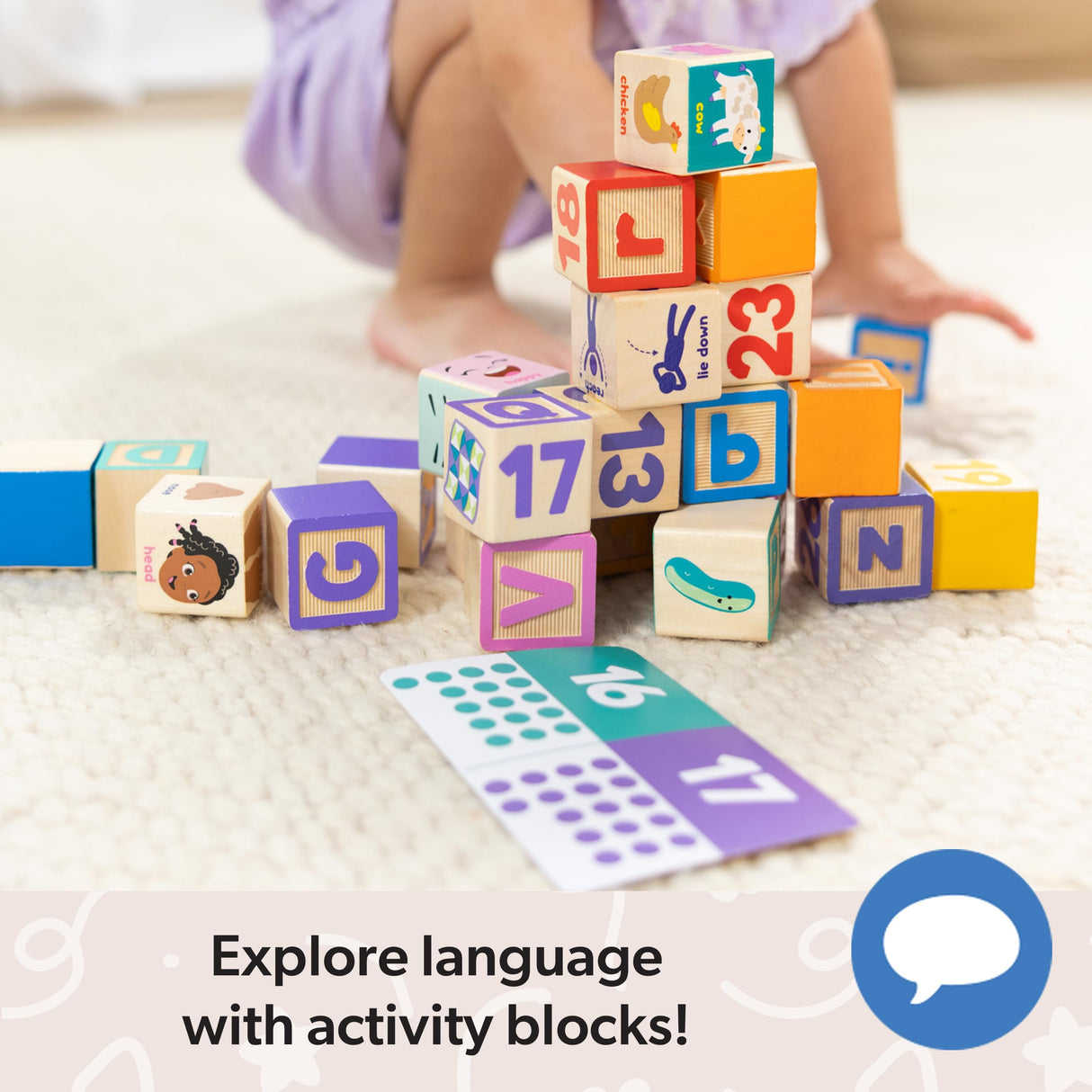 Ms. Rachel Melissa & Doug Letter, Number, and Game Wooden Learning Blocks with Activity Cards for Girls and Boys Toddlers Ages 18 Months+ - FSC-Certified Melissa & Doug