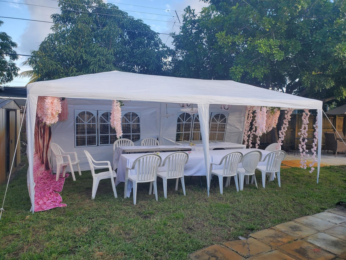 SEALAMB 10x20ft Party Canopy Tent, Durable Waterproof Large Tents for Parties, Outdoor Patio Gazebo Canopy Tents with 4 Removable Sidewalls for Wedding, Birthday, Backyard, Garden SEALAMB