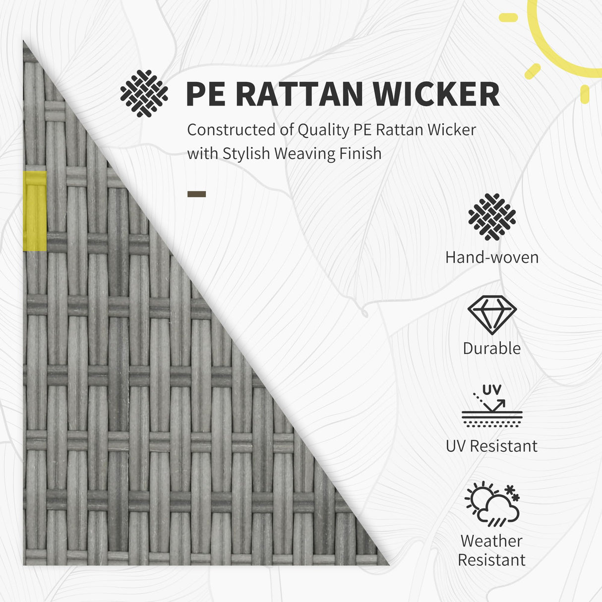 Outsunny Wicker Outdoor Patio Furniture Set, L-Shaped 7 Piece Outdoor Dining Sectional Sofa with Dining Table and Chair, Storage Loveseat, Ottomans and Cushions, Dark Blue Outsunny