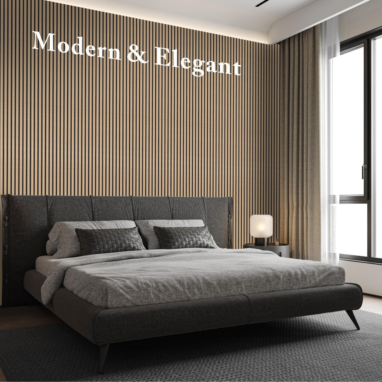 MSXTE Wood Slat Wall Panels,2-Pack 94.48"x 11.02"x 0.82" Each,Wood Panels for Wall,Wooden Wall Panels for Interior Wall Decor,3D Wood Wall Paneling with Solid Wood Veneer (Natural Oak) MSXTE