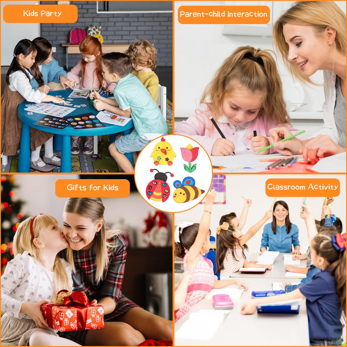 GEWUJATOP 18 Wooden Magnet Set,Wooden Art Craft Supplies Painting Kit for Kids,Easter Basket Stuffers,Classroom Exchange Gift for Boys Girls,Party Favors Crafts Birthday Gifts for Kids GEWUJATOP