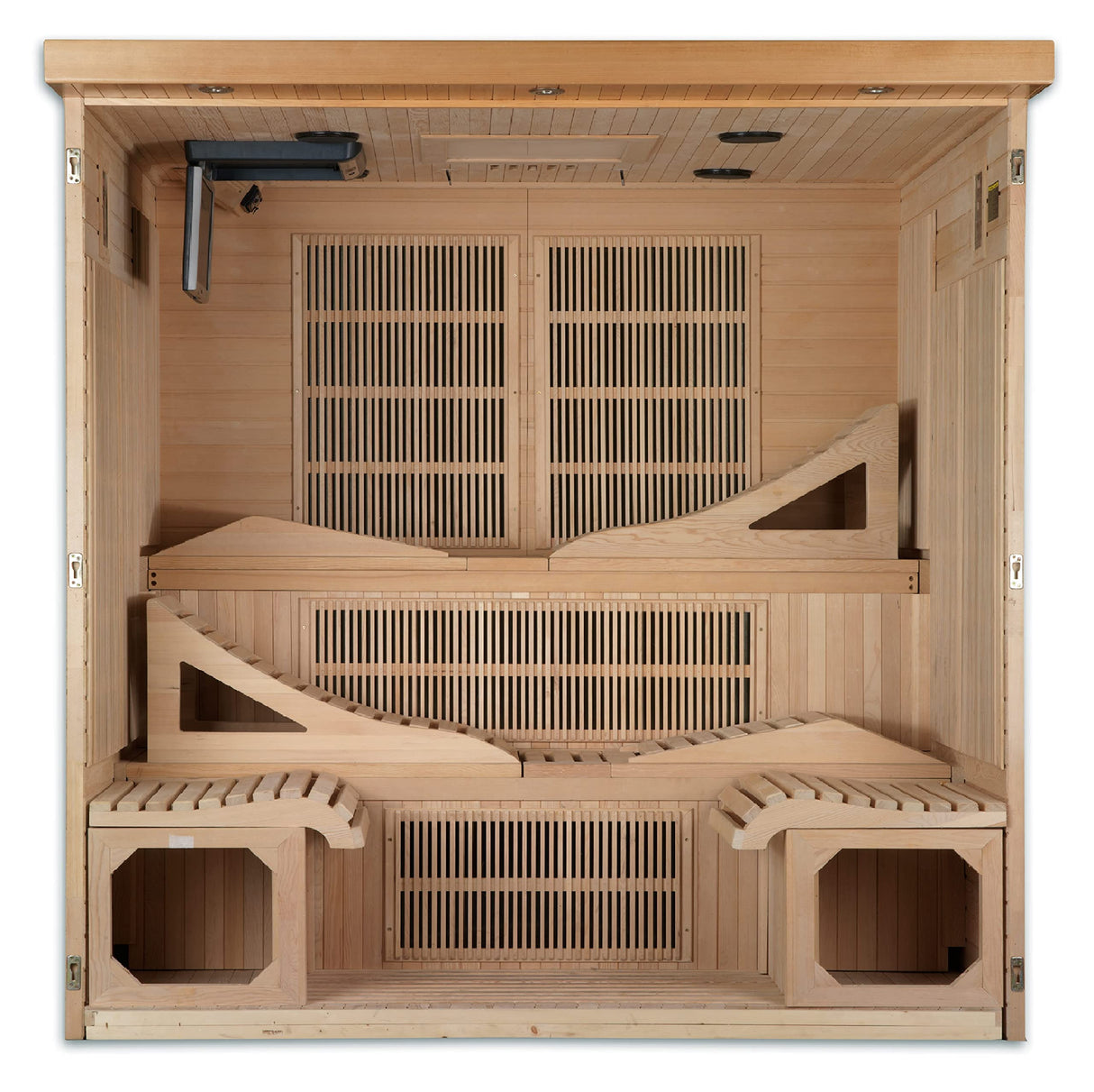 DYNAMIC SAUNAS Golden Designs Monaco 6-Person Near Zero EMF Far Infrared Sauna Canadian Hemlock (Nature Finish) DYNAMIC SAUNAS