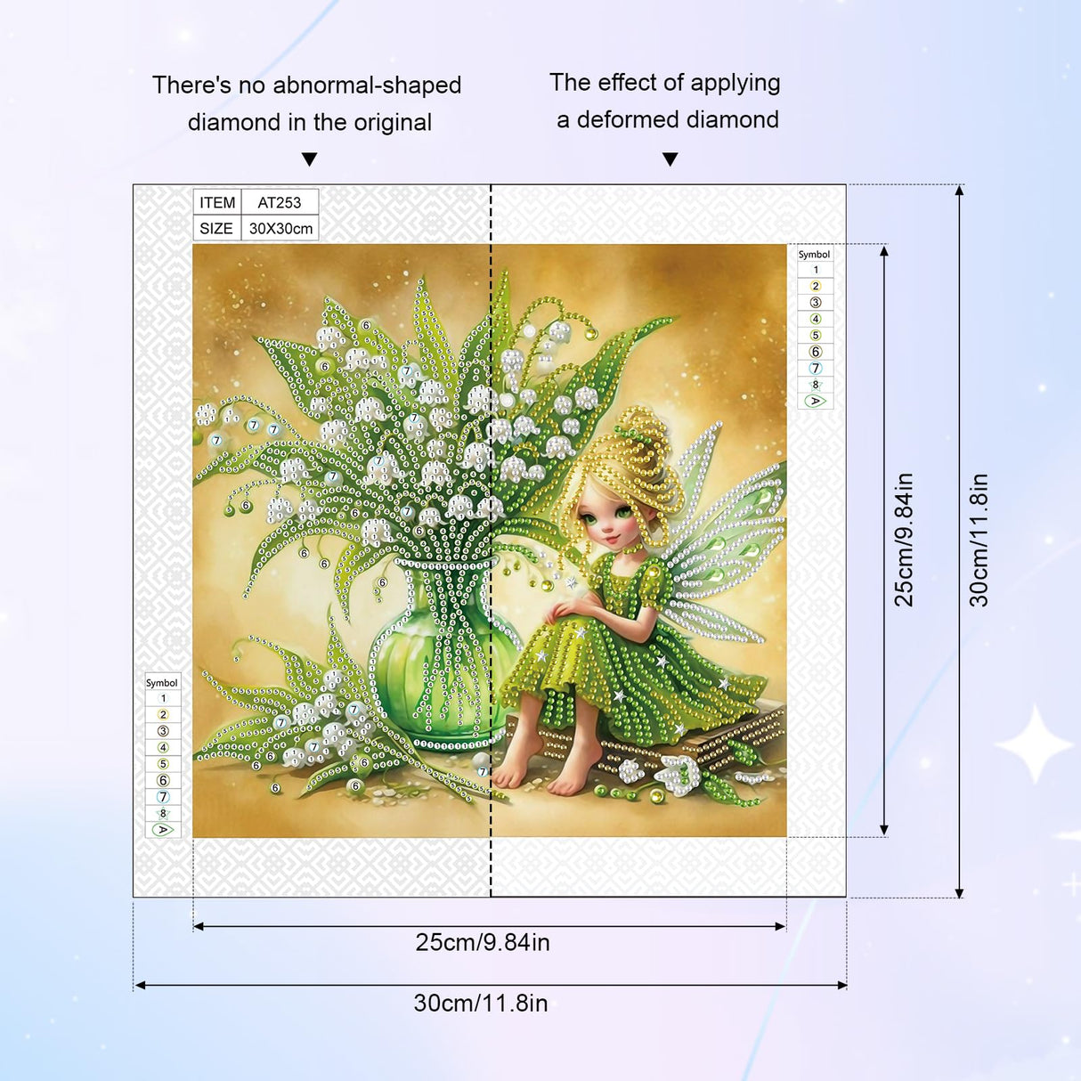 AiYuanzsh 5D Special Shape Diamond Art Kits for Beginners, Butterfly Fairy Diamond Art Painting Kits for Adults, Crystal Rhinestones Diamond Art Painting for Home Wall Decoration Gift 12×12 inch AiYuanzsh