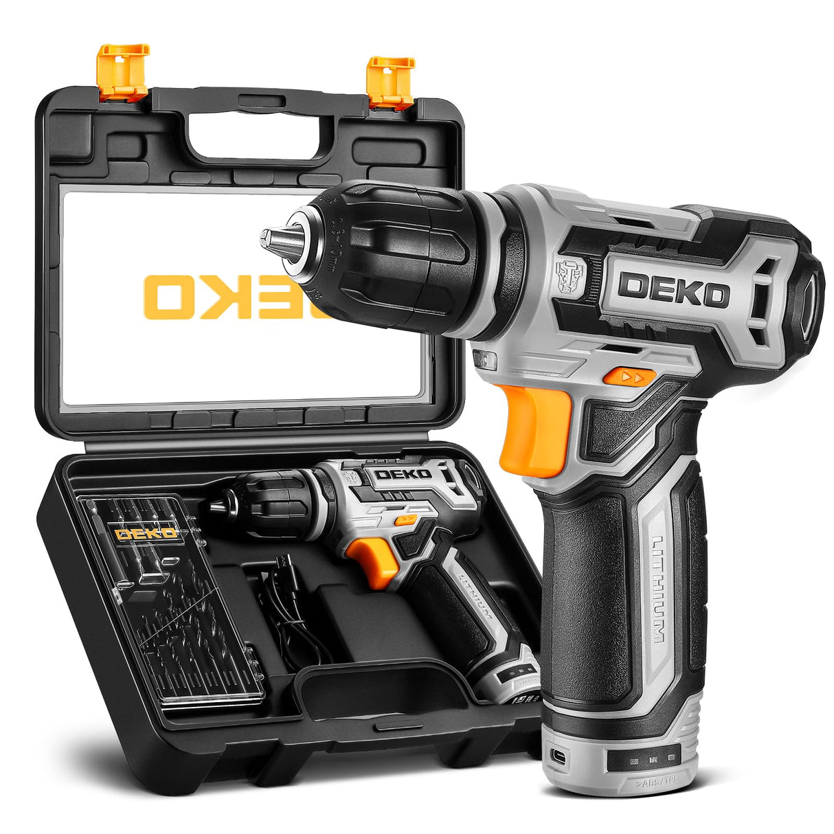 Cordless Drill: DEKO PRO 12V Power Battery Drill Set with Small Electric Drills and 3/8-inch Keyless Chuck with Portable Tool Set Gift Box DEKOPRO