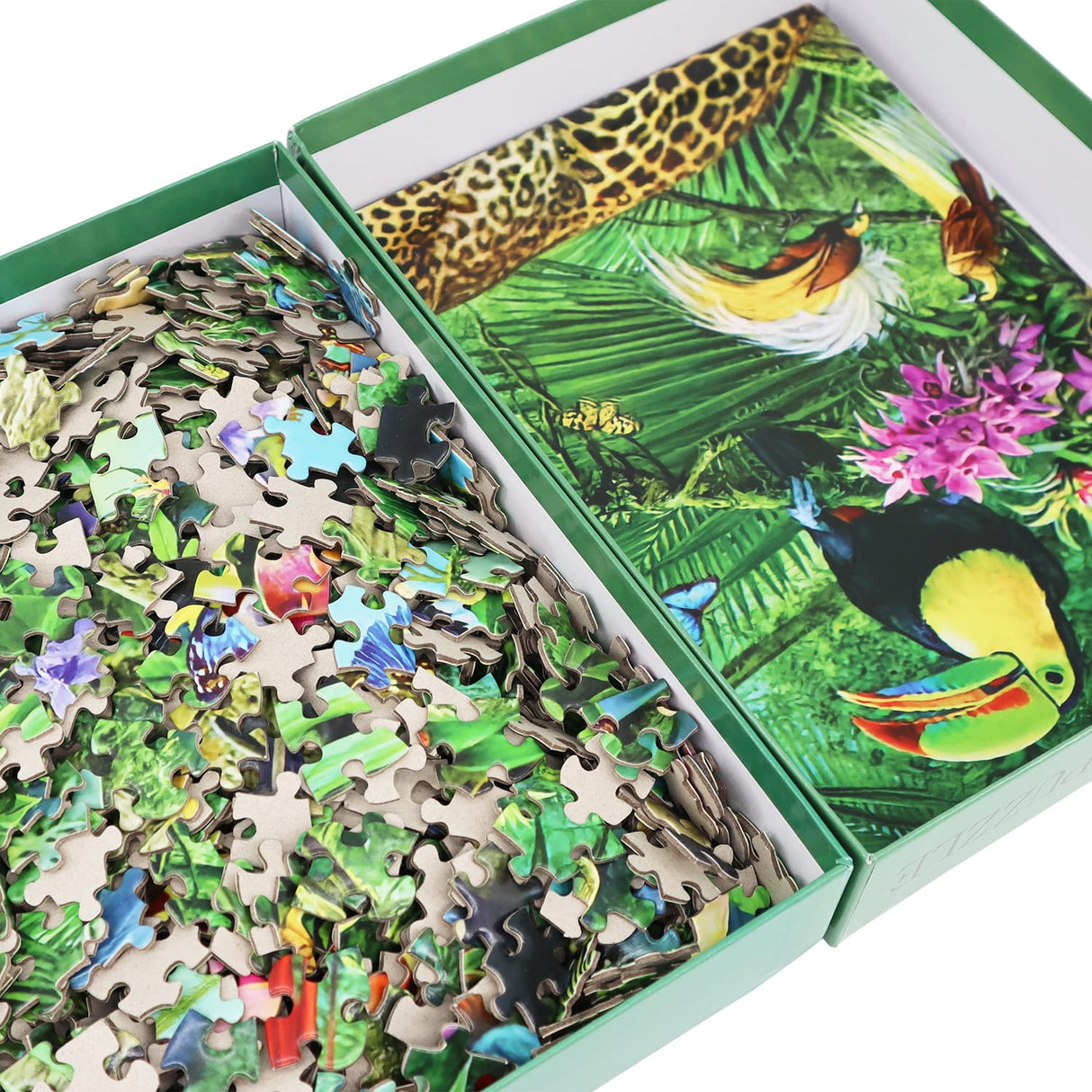 BEDUKE Jigsaw Puzzles for Adults 1000 Piece - Every Piece is Unique - Precise Interlocking Tropical Forest Animals Thick Sturdy Cardboard Family Game Puzzle Age 14+ BEDUKE