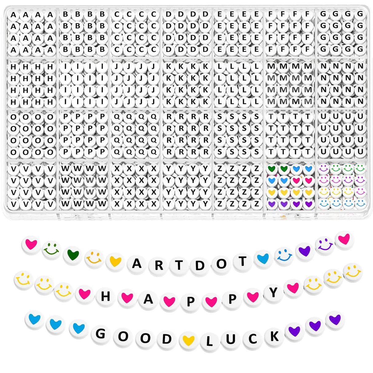 ARTDOT 1400 PCS Letter Beads, 28 Styles Friendship Bracelets Assorted Alphabet Preppy Jewelry Making Kit with Case ARTDOT