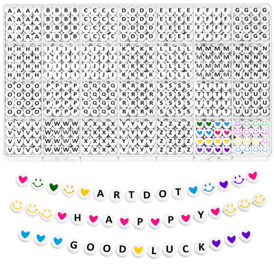 ARTDOT 1400 PCS Letter Beads, 28 Styles Friendship Bracelets Assorted Alphabet Preppy Jewelry Making Kit with Case