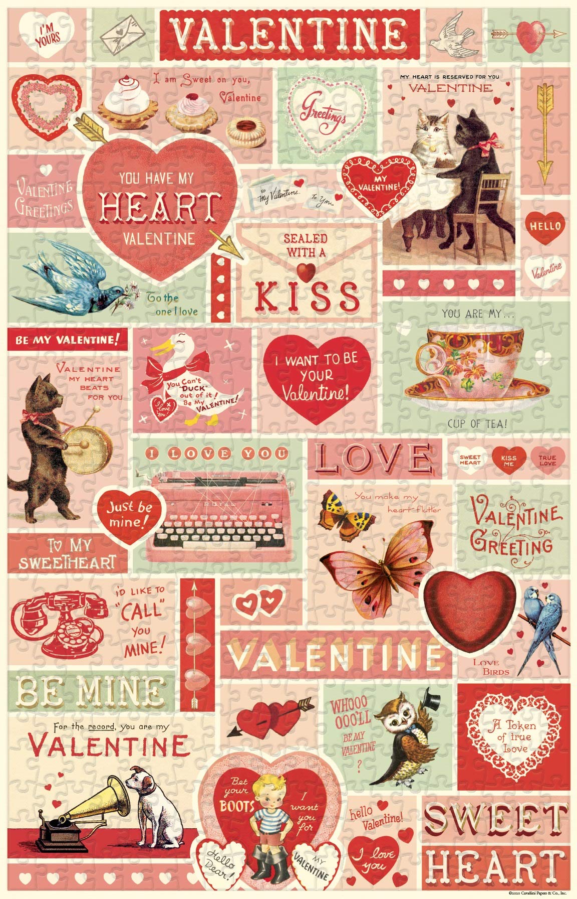 Cavallini Papers & Co. Vintage Valentine 500 Piece Puzzle Cavallini