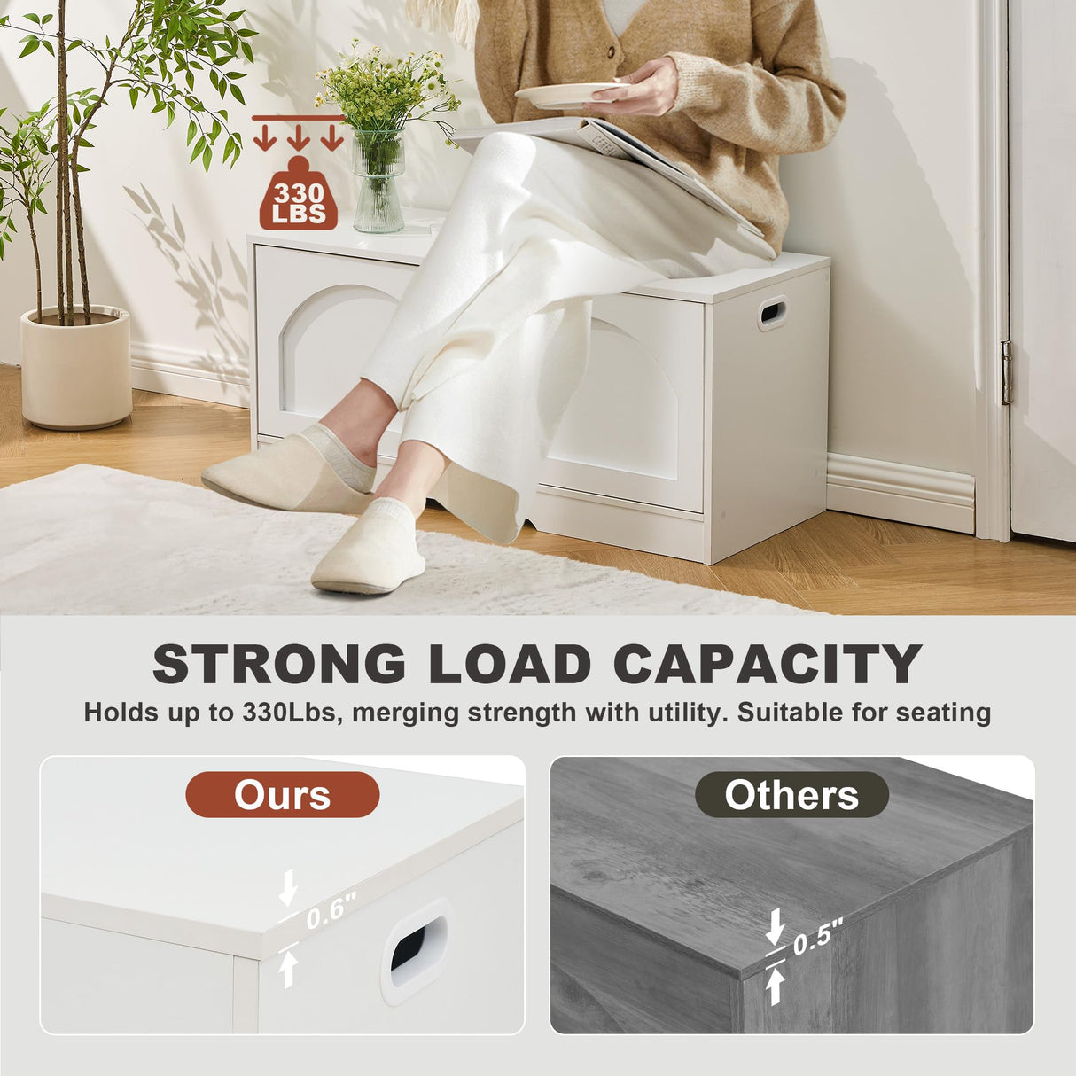 Shoe Bench, Entryway Storage Bench with 2 Doors, Shoe Rack Adjustable Shelves, Shoe Cabinet with Storage, 31.5" W x 13.8" D x 18.1" H for Entryway, Living Room, Hallway, Mudroom, Bedroom, White oakvivo