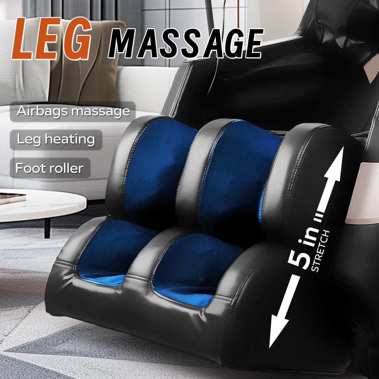 Full Body Massage Chair Recliner with Zero Gravity, Air Pressure Massage, Heat Therapy, Foot Rollers, Bluetooth, for Home/Office Use, Ideal Wellness Gift, Black B GDFStudio