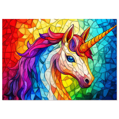 Stained Glass Puzzle Unicorn Puzzles for Adults 1000 Pieces, Colorful Mosaic Jigsaw Puzzle 1000 Pieces Design Perfect for Family Game Nights