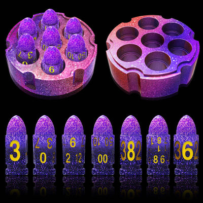 Juome Dice Resin Molds Silicone with Dice Box, DND Dice with Holder Epoxy Resin Molds, Silicone Molds for Epoxy Resin for DIY Dices and Dices Storage Case Making, Table Board Game Dice Lovers Gift