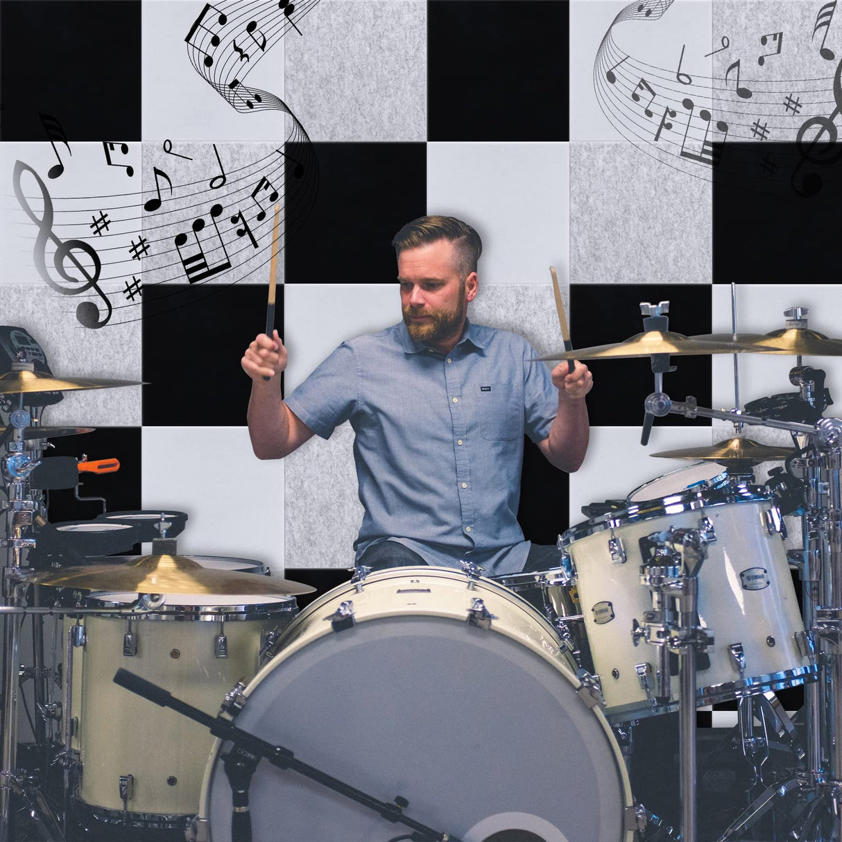 18 Pack Black Acoustic Panels 12"X12"X 0.4"Sound Absorbing Panel Wall Decoration Soundproof Wall Panels High-Density Sound Deadening Panels Acoustic Treatment Panel For Home Studio Dmsky