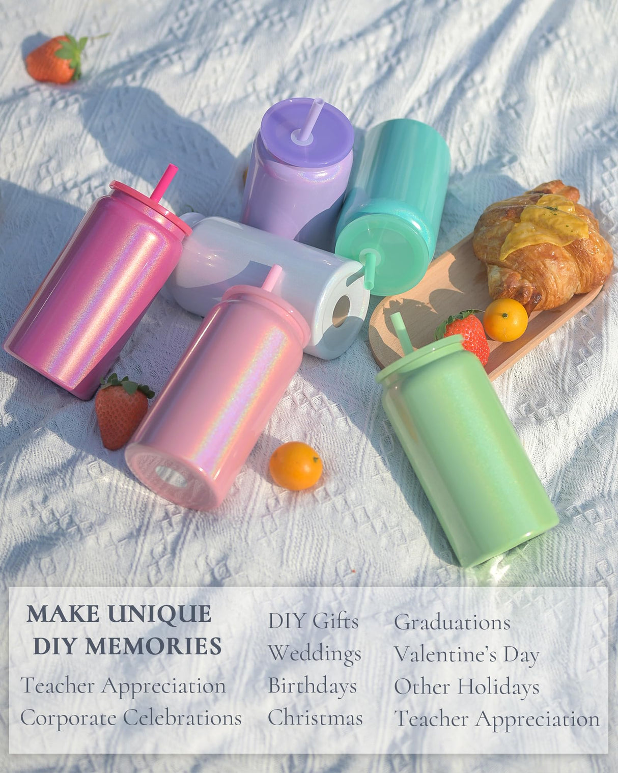 UIRZOTN Glass Cups with Lids and Straws, 16oz Stainless Steels Cups, Beer Cups, Iced Coffee Cup, Smoothie Cup, Sublimation Tumbler, Fuchsia (Shiny Polished Finish, Sublimatable) UIRZOTN