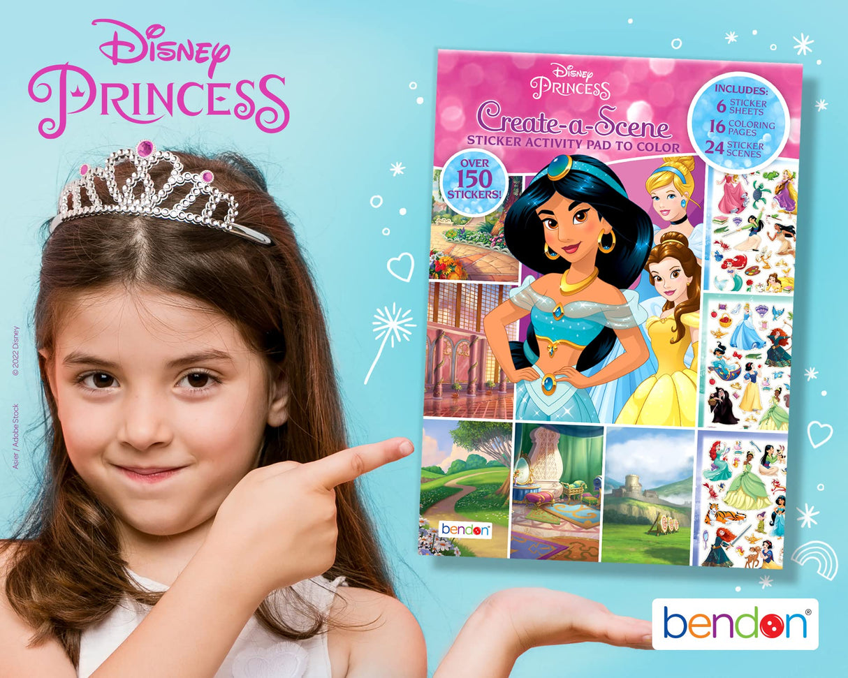 Disney Princess Create-A-Scene Sticker Activity Pad and Sticker Scenes 45650, Bendon Disney