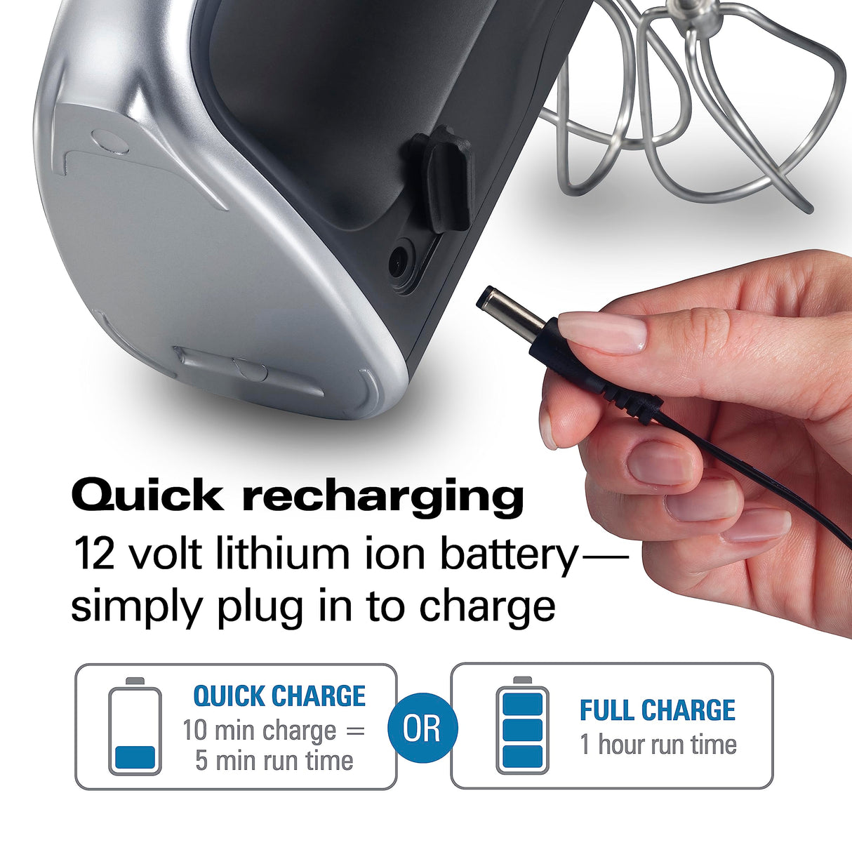 Hamilton Beach Professional Cordless Electric Hand Mixer with Infinite Speed Control, Powerful DC Motor for Effortless Mixing, Quick Recharging, LCD Screen, Whisk, Storage Case, Black (62673) Hamilton Beach Professional