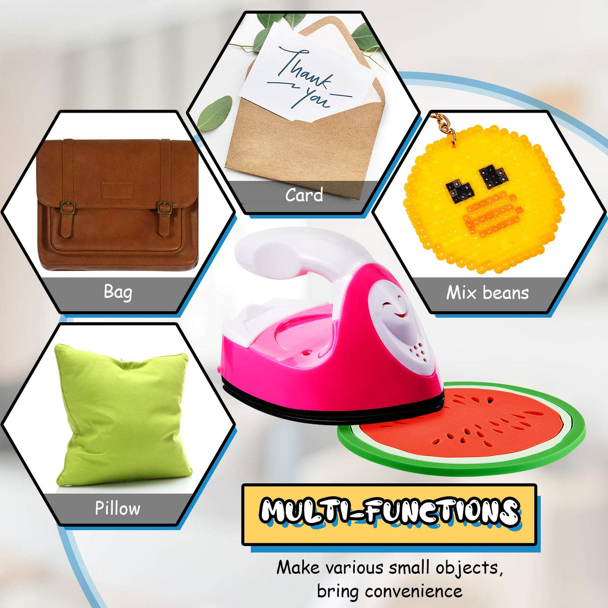 Honoson Mini Craft Iron, Small Portable Heat Press Heat Transfer Machine with Mesh Cloth Pressing Cloth Pad Silicone Pad, Charging Base Accessories for T Shirt Shoe DIY Bag(Rose Red) Honoson