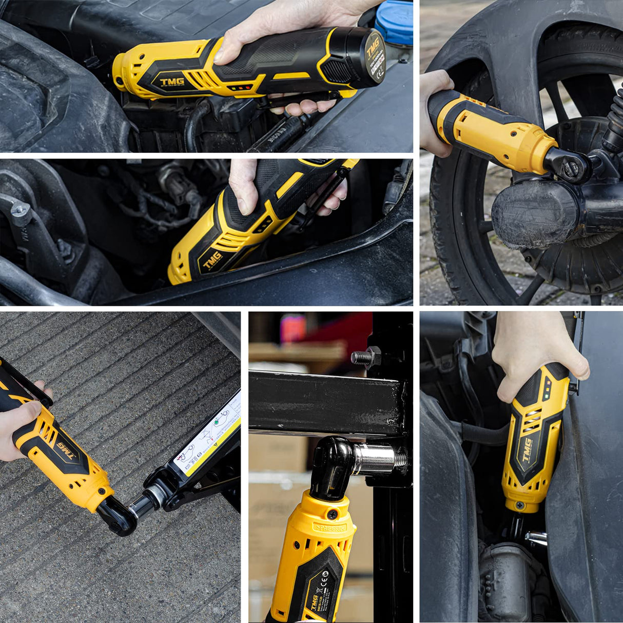 Meagle Cordless Ratchet Electric Ratchet for Husband/Diy/Pro Mechanic Battery Ratchet Power Ratchet Suitable for Auto/Home Repair, 3/8 Inch Ratchet 40 Ft-Lbs 230 Rpm 12V, 2000Mah for Auto Shop Meagle