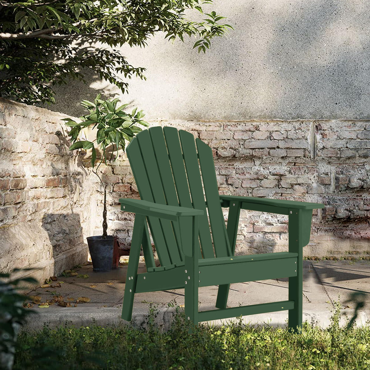 Restcozi Adirondack Chairs, HDPE All-Weather Adirondack Chair, Fire Pit Chairs (Traditional) (1, Dark Green) Restcozi