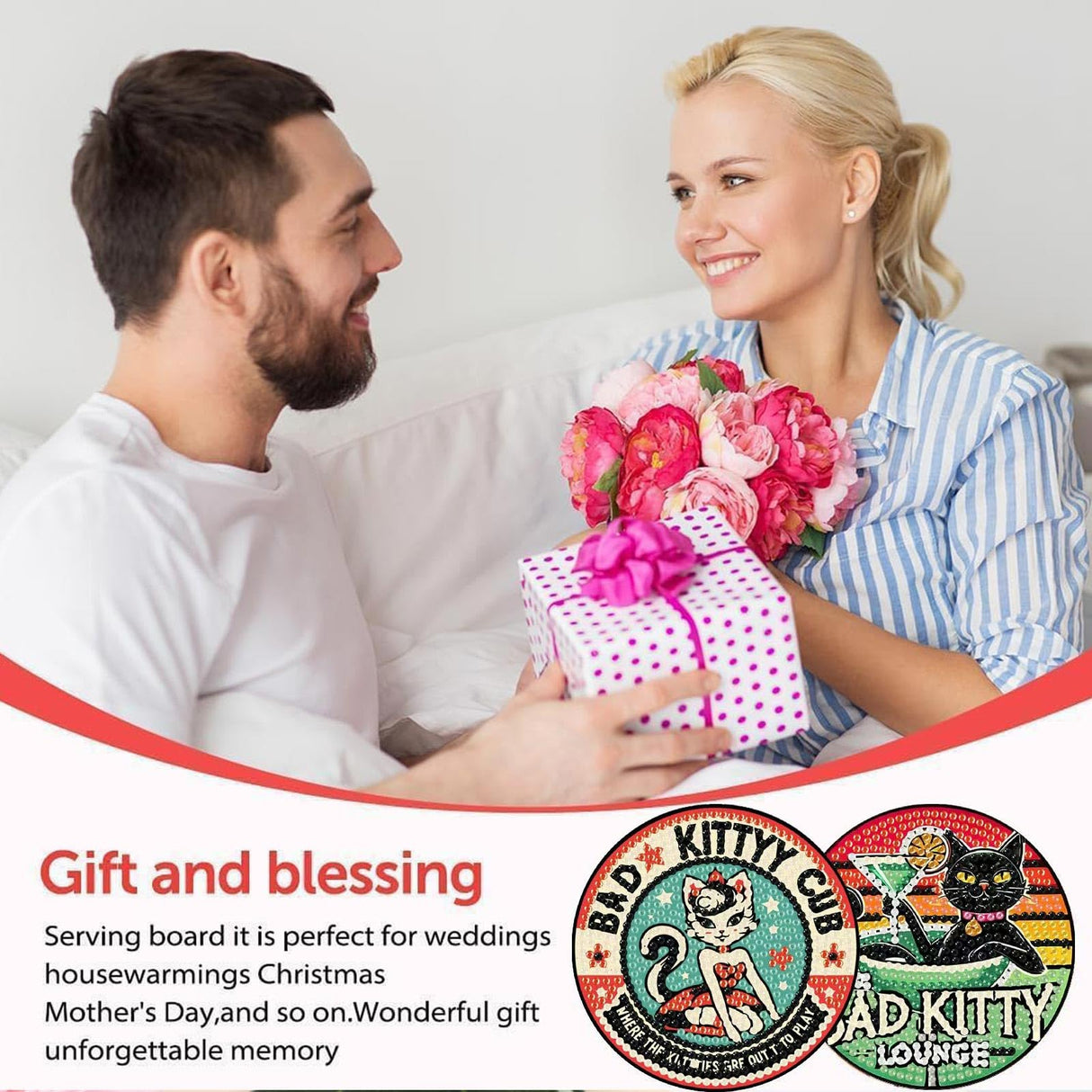 Yijingtop 8PCS Funny Cat Diamond Painting Coaster Kit with Holder,Bad Kitty Diamond Art Coasters,Crafts Kits for DIY Coasters Diamond Art Kits for Adults Yijingtop