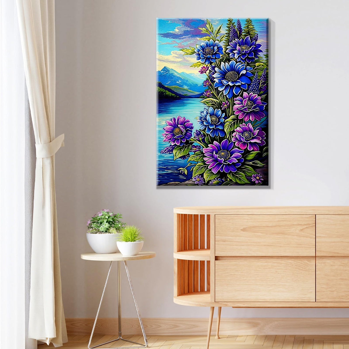 JOOZ Paint by Numbers Kits for Adults with Frame Landscape Adult Paint by Number Kits Flowers Paint by Number with Easel Mountain Paint by Numbers Canvas for Gift Home Wall Decor 7.87x11.81 Inch JOOZ