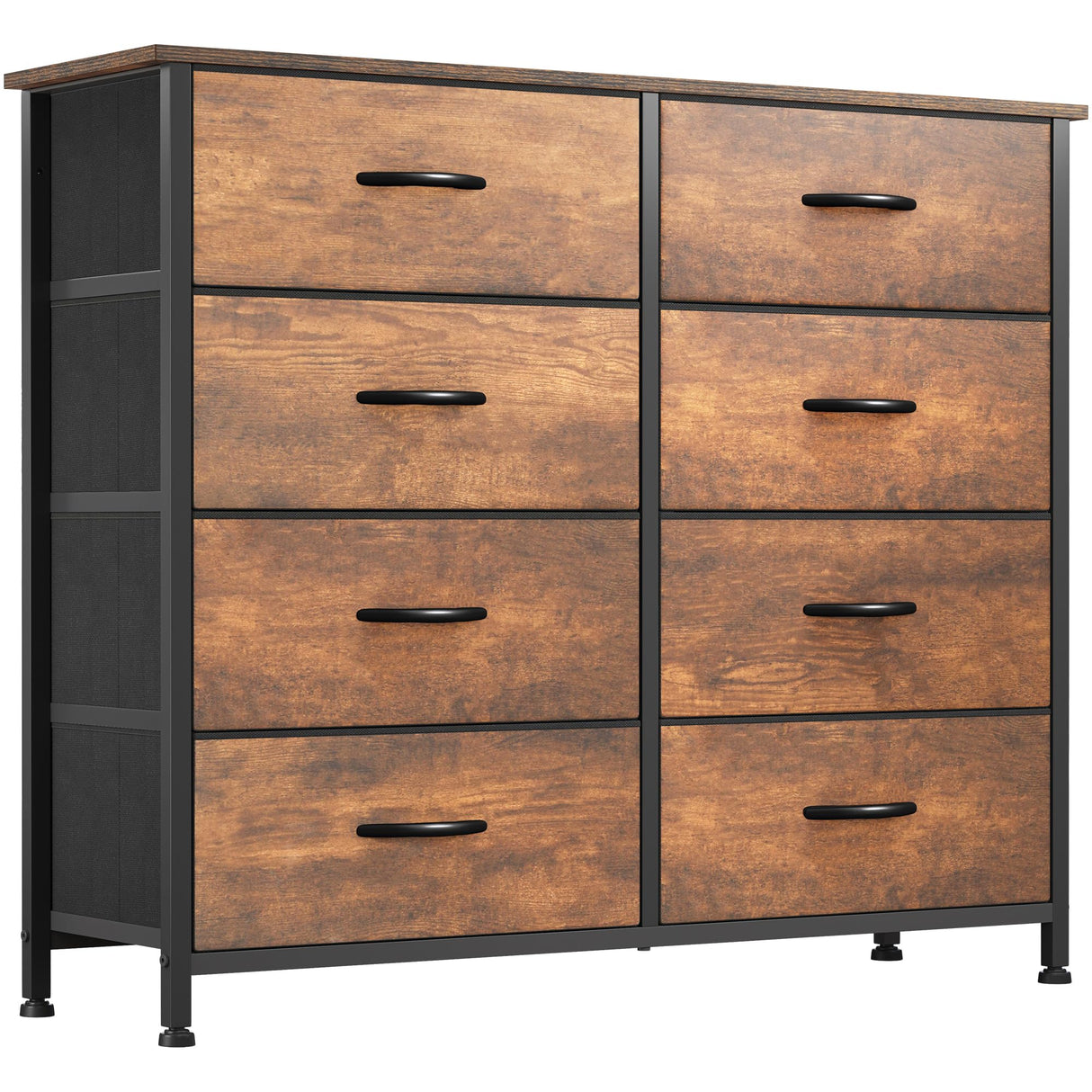 YITAHOME 8 Drawers Fabric Dresser, Furniture Storage Tower Cabinet, Organizer for Bedroom, Living Room, Hallway, Closet, Sturdy Steel Frame, Wooden Top, Easy-to-Pull Fabric Bins YITAHOME