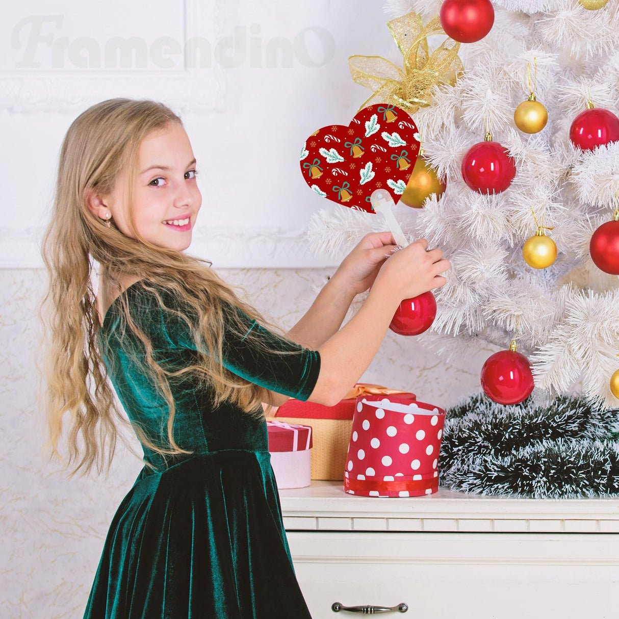 Framendino, 15 Pack Sublimation Fans Blanks Plastic Handheld Double Sided Paddles Fan for DIY Wedding Crafts Heart Framendino