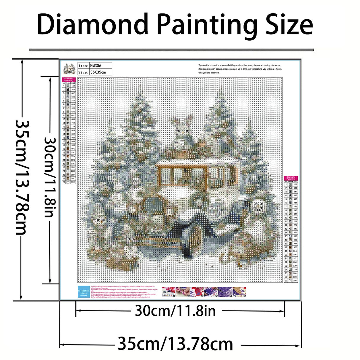 Christmas Diamond Art Kits for Adults, Winter Christmas Truck Diamond Painting Kits for Beginners,5D DIY Full Drill Snowman Paint by Diamonds Gem Art Painting Kit for Home Wall Decor 13.8x13.8inch GXGLLPZBY