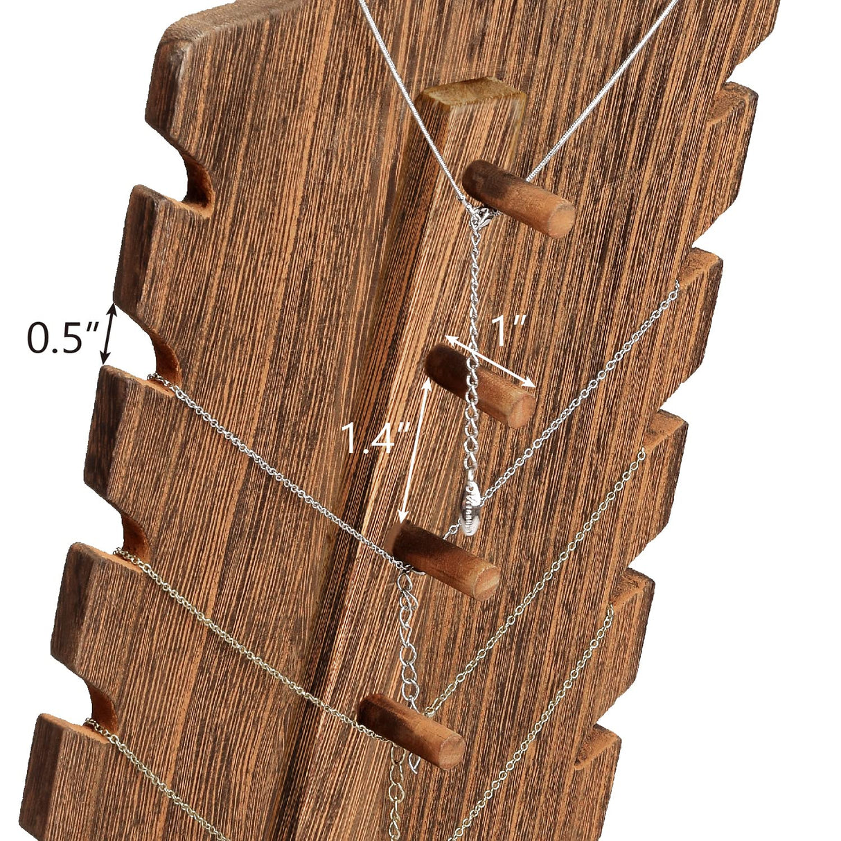 MOOCA Wooden Freestanding Necklace Holder Stand for Multiple Necklaces, Necklace Display Stand, Jewelry Display Stand for Vendor, Brown Color MOOCA