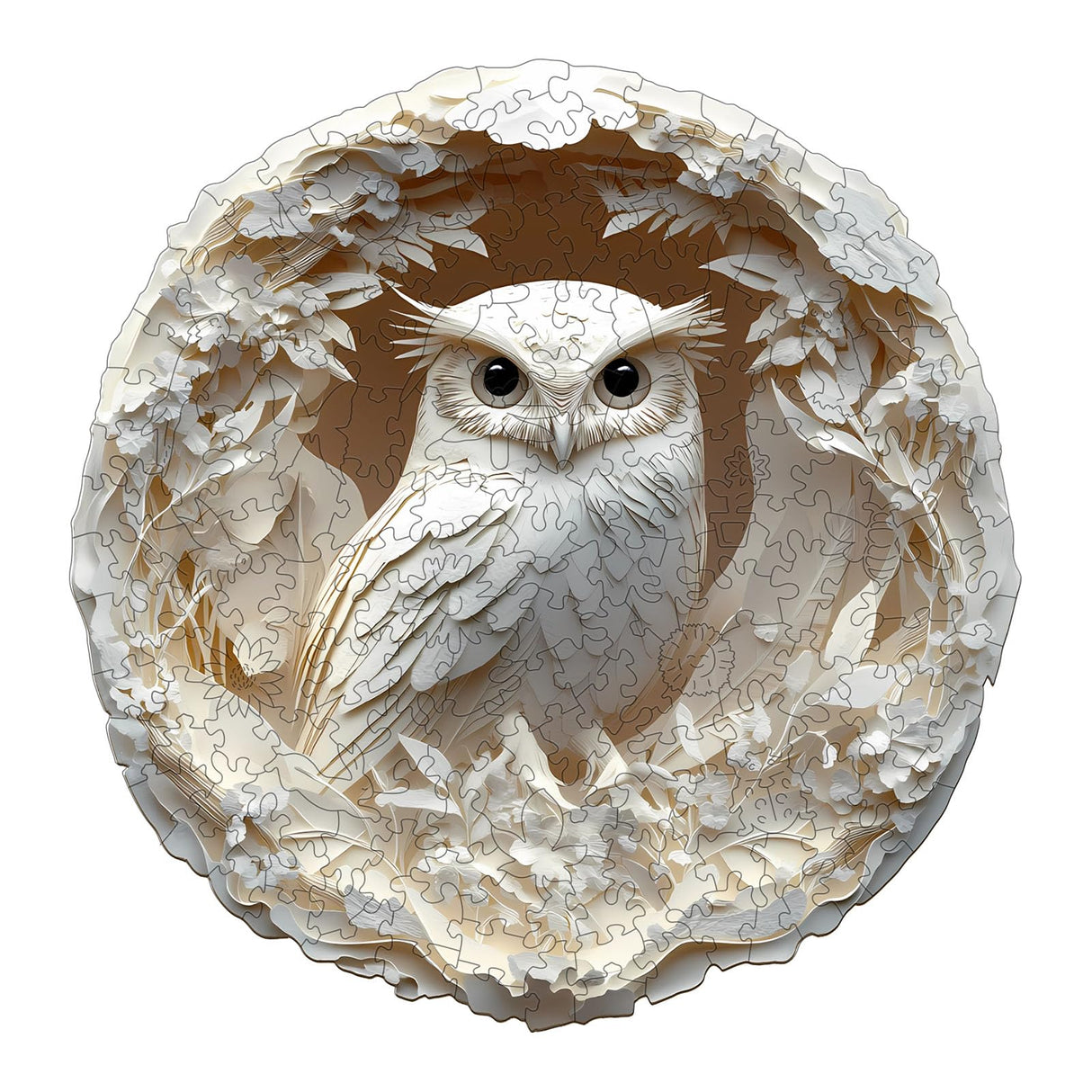 KAAYEE Wooden Puzzles for Adults, 3D Vision Effect Owl Wooden Jigsaw Puzzles, 200pcs Unique Shape Animal Wood Puzzle Adult, 3D Effect Flat Puzzle Birthday Gifts Family Game (M-11.4 * 11.2in) KAAYEE